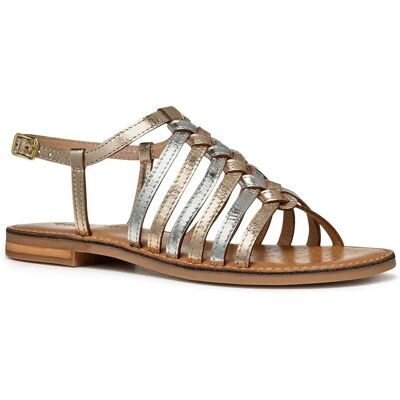 Geox Sandali Maddalusiac Multi Strap Light Gold / Silver EU 38 1/2 Geox Sandali Maddalusiac Multi Strap Light Gold / Silver EU 38 1/2