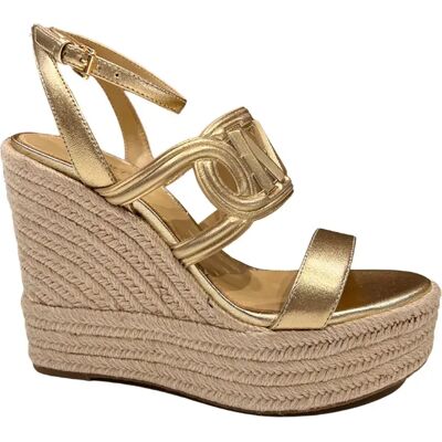 Michael Kors Sandali Con Zeppa Alma Pale Gold EU 40 Michael Kors Sandali Con Zeppa Alma Pale Gold EU 40