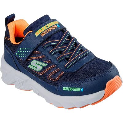 Skechers Sneaker Elite Sport Tread Aquavek Navy Synthetic / Textile / Yellow & Orange Trim EU 30 Skechers Sneaker Elite Sport Tread Aquavek Navy Synthetic / Textile / Yellow & Orange Trim EU 30