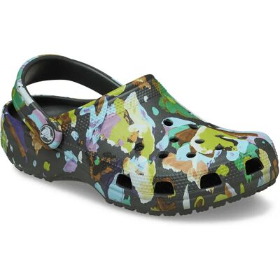 Crocs Zoccoli Classic Painted Floral Black Sand EU 36-37 Crocs Zoccoli Classic Painted Floral Black Sand EU 36-37