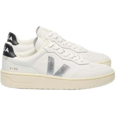 Veja Sneaker V-90 White / Silver / Black EU 38 Veja Sneaker V-90 White / Silver / Black EU 38