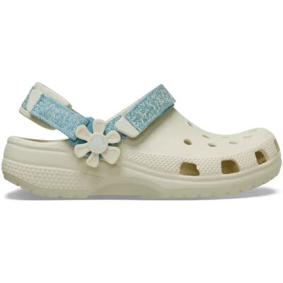 Crocs Zoccoli Classic Denim Flower Adjustable Backstrap Summit White EU 22-23 Crocs Zoccoli Classic Denim Flower Adjustable Backstrap Summit White EU 22-23