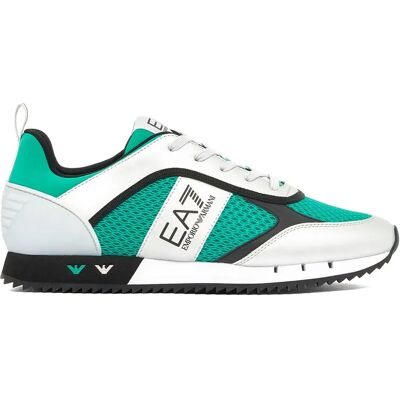 Ea7 Emporio Armani Sneaker Black&white Laces Silver / Holly Green / Black EU 41 1/3 Ea7 Emporio Armani Sneaker Black&white Laces Silver / Holly Green / Black EU 41 1/3