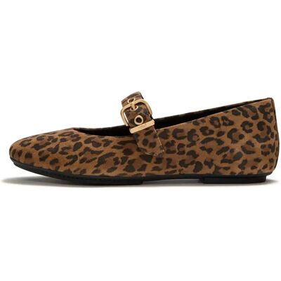 Fitflop Mary Jane Delicato Suede Leopard Tan / Black EU 37 Fitflop Mary Jane Delicato Suede Leopard Tan / Black EU 37