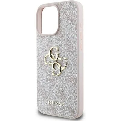 Custodia Guess per iPhone 16 Pro - Rosa, Logo 4G, Monogramma, Elegante Custodia Guess per iPhone 16 Pro - Rosa, Logo 4G, Monogramma, Elegante