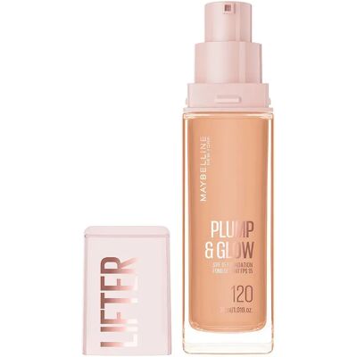 Maybelline Fondotinta Lifter Plump & Glow 120 Beige One Size Maybelline Fondotinta Lifter Plump & Glow 120 Beige One Size