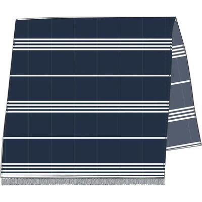Sea Ranch Asciugamano Long Beach Dark Navy / White One Size Sea Ranch Asciugamano Long Beach Dark Navy / White One Size