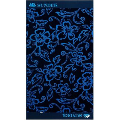 Sundek Asciugamano Jacquard Terry Hibiscus Pattern Navy One Size Sundek Asciugamano Jacquard Terry Hibiscus Pattern Navy One Size