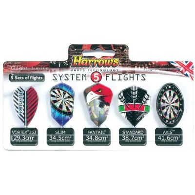 Harrows Freccette Flights 5 Unità One Size Harrows Freccette Flights 5 Unità One Size