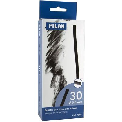 Milan Scatola 30 Bastoncini Di Carbone Naturale (cilindrico Ø 6-8 Mm) Milan Scatola 30 Bastoncini Di Carbone Naturale (cilindrico Ø 6-8 Mm)