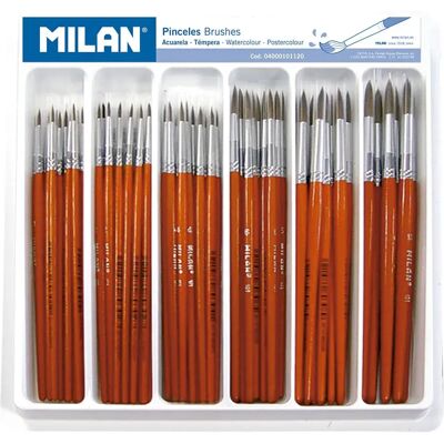 Milan Vassoio Da 120 Pennelli Rotondi Scolastici Serie 101 Milan Vassoio Da 120 Pennelli Rotondi Scolastici Serie 101
