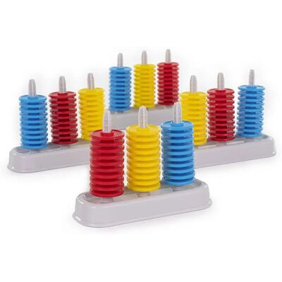 Set di Abachi in Plastica Miniland - 3 Colonne, 120 Pezzi Set di Abachi in Plastica Miniland - 3 Colonne, 120 Pezzi
