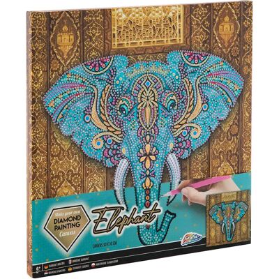 Kit di Pittura con Diamanti Grafix Elefante - 30x30cm Multi Colori Kit di Pittura con Diamanti Grafix Elefante - 30x30cm Multi Colori