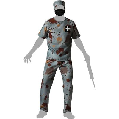 Atosa Costume Da Dottore Sanguinario Grey 1 2XL Atosa Costume Da Dottore Sanguinario Grey 1 2XL
