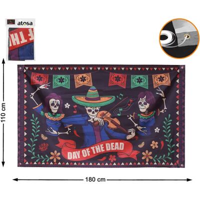 Atosa Decorazione Da Parete Messicana A Tema Morte 180x110 Cm Multicolor One Size Atosa Decorazione Da Parete Messicana A Tema Morte 180x110 Cm Multicolor One Size