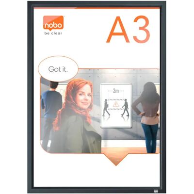 Nobo Cornice Impression Pro Grafite Grigio A3 Porta Poster White One Size Nobo Cornice Impression Pro Grafite Grigio A3 Porta Poster White One Size