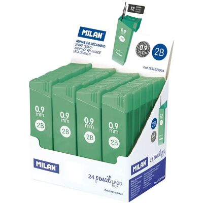 Milan Scatola Espositore 2 Tubetti 12 Mine Di Ricambio 0.9 Mm Milan Scatola Espositore 2 Tubetti 12 Mine Di Ricambio 0.9 Mm