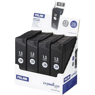 Milan Scatola Espositore 2 Tubi 12 Mine Di Ricambio 1.3 Mm Milan Scatola Espositore 2 Tubi 12 Mine Di Ricambio 1.3 Mm
