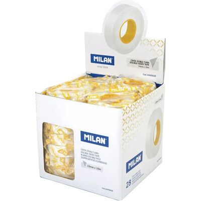Milan Scatola Espositore 28 Rotoli Di Nastro Adesivo Doppio 15x10 M Milan Scatola Espositore 28 Rotoli Di Nastro Adesivo Doppio 15x10 M