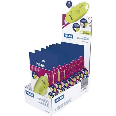 Milan Scatola Espositore 8 Blister Capsula Lama Ceramica Cutter Serie Acido Milan Scatola Espositore 8 Blister Capsula Lama Ceramica Cutter Serie Acido