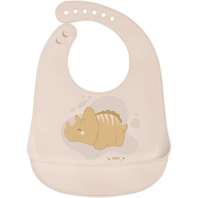 Bavaglino per bebè Saro - Beige - Silicone alimentare Bavaglino per bebè Saro - Beige - Silicone alimentare