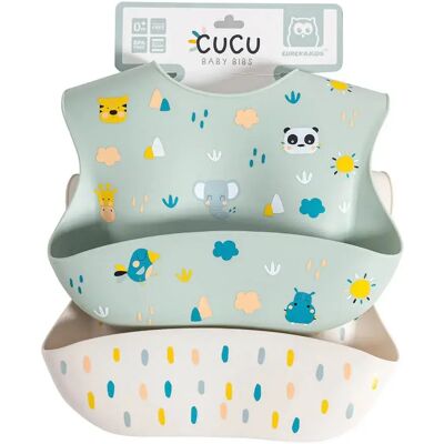 Eurekakids Bavaglini Per Bambini Con Tasche Silicone 2 Unità Eurekakids Bavaglini Per Bambini Con Tasche Silicone 2 Unità