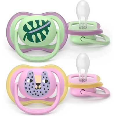 Philips Avent Ciucci Ultra Air 2 Unità Green / Pink 6-18 Mesi Philips Avent Ciucci Ultra Air 2 Unità Green / Pink 6-18 Mesi