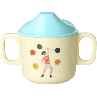 Rice - Bicchiere baby in melamina a 2 maniglie - Mint - 250 ml - bicchiere per neonati Rice - Bicchiere baby in melamina a 2 maniglie - Mint - 250 ml - bicchiere per neonati