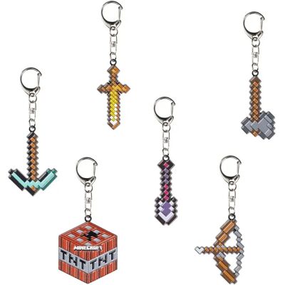 Portachiavi in metallo Minecraft Pack di 6 - Keychain Portachiavi in metallo Minecraft Pack di 6 - Keychain
