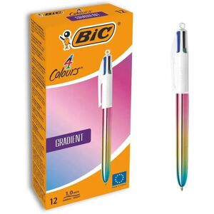 Bic Penna A Quattro Colori Sfumati. Scatola Di 12 Unità Bic Penna A Quattro Colori Sfumati. Scatola Di 12 Unità