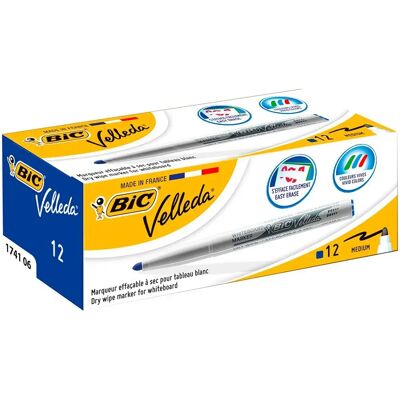 Bic Confezione 12 Velleda Lavagna 1741 Punta Media Blue One Size Bic Confezione 12 Velleda Lavagna 1741 Punta Media Blue One Size