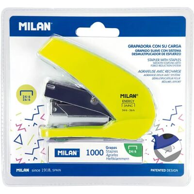 Milan Cucitrice Compatta Easy Neon 24/6 Yellow One Size Milan Cucitrice Compatta Easy Neon 24/6 Yellow One Size