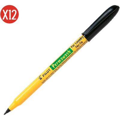 Pilot Confezione Da 12 Pennarelli Per Tessuti Lavabili Black One Size Pilot Confezione Da 12 Pennarelli Per Tessuti Lavabili Black One Size