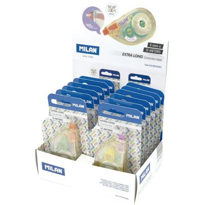 Milan Display Box 12 Confezioni Blister Nastro Correttivo Serie Nuovo Look 5 X15 M Milan Display Box 12 Confezioni Blister Nastro Correttivo Serie Nuovo Look 5 X15 M