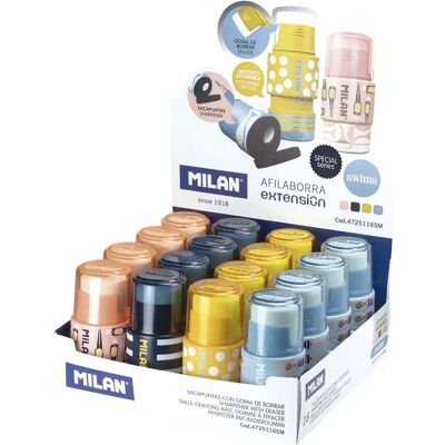 Milan Mostra Scatola Con 16 Gomme Con Prolunga Temperamatite Per Nuoto Multicolor One Size Milan Mostra Scatola Con 16 Gomme Con Prolunga Temperamatite Per Nuoto Multicolor One Size