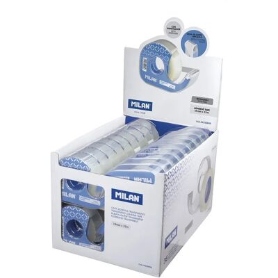 Milan Scatola Espositore 36 Dispenser Di Nastro Adesivo Trasparente Lucido 19 X33 M Milan Scatola Espositore 36 Dispenser Di Nastro Adesivo Trasparente Lucido 19 X33 M