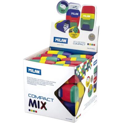 Milan Cubo Espositore 2 Gomme Con Temperamatite Compatto Mix Milan Cubo Espositore 2 Gomme Con Temperamatite Compatto Mix