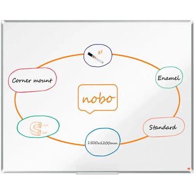 Nobo Pannello Vetrificato Acciaio Premium Plus 1500x1200 Mm Nobo Pannello Vetrificato Acciaio Premium Plus 1500x1200 Mm