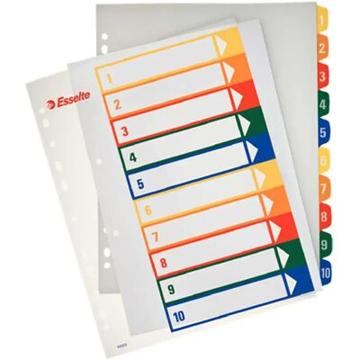 Esselte Separatori Di Indice A4 Pp 1-10 Multicolor One Size Esselte Separatori Di Indice A4 Pp 1-10 Multicolor One Size