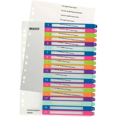 Leitz Separatori Di Indice Wow A4 Pp 1-20 Multicolor One Size Leitz Separatori Di Indice Wow A4 Pp 1-20 Multicolor One Size