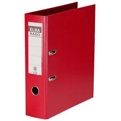 Elba Raccoglitore A Leva Rado Plast Con Dorso In Cartone Rigato Din A4 80 Mm Red One Size Elba Raccoglitore A Leva Rado Plast Con Dorso In Cartone Rigato Din A4 80 Mm Red One Size