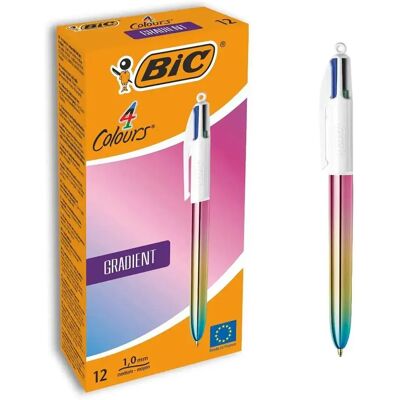 Bic Penna A Quattro Colori Sfumati. Scatola Di 12 Unità Bic Penna A Quattro Colori Sfumati. Scatola Di 12 Unità