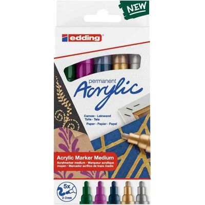 Edding Pennarello Acrylic 5100-5-s-999 5 Unità Edding Pennarello Acrylic 5100-5-s-999 5 Unità