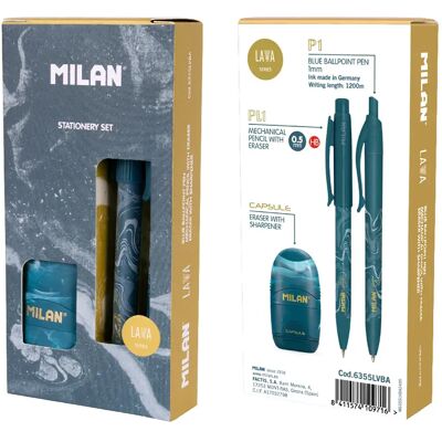 Milan Confezione Regalo Serie Lava Con Penna P1 Blue One Size Milan Confezione Regalo Serie Lava Con Penna P1 Blue One Size