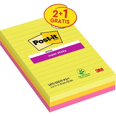 Post It Note Adesive Super Sticky 101x152mm 75 Sheets 3 Multicolor One Size Post It Note Adesive Super Sticky 101x152mm 75 Sheets 3 Multicolor One Size