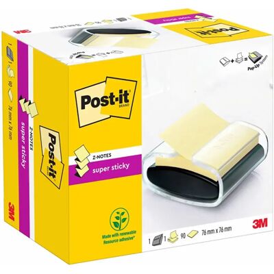 Post It Note Adesive Super Sticky Pro 76x76mm 90 Sheets Black One Size Post It Note Adesive Super Sticky Pro 76x76mm 90 Sheets Black One Size