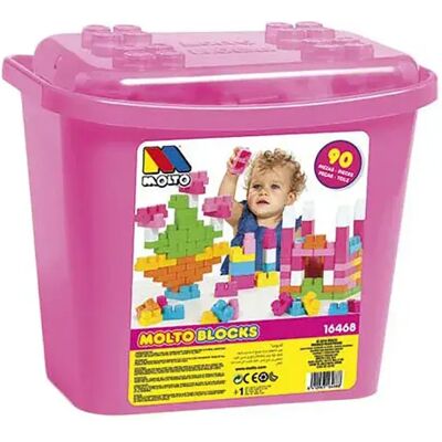 Moltó Blocks 90 pezzi Giocattolo di Costruzione Rosa - Gioco di Blocchi Moltó Blocks 90 pezzi Giocattolo di Costruzione Rosa - Gioco di Blocchi