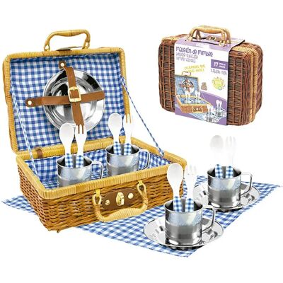Tachan Set Da Picnic Vichy In Cesto Di Vimini Tachan Set Da Picnic Vichy In Cesto Di Vimini