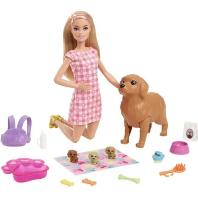Barbie Set Di Giocattoli Per Cuccioli Appena Nati Con Animali Di Peluche Barbie Set Di Giocattoli Per Cuccioli Appena Nati Con Animali Di Peluche