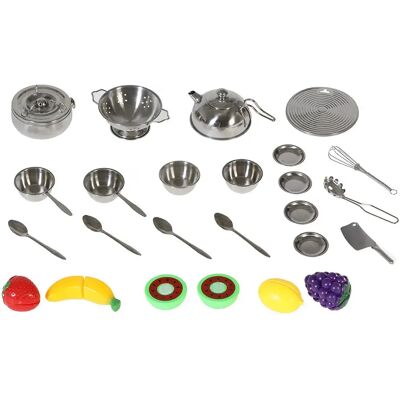 Atosa Set Da Cucina In Metallo Giocattolo Educativo 37x28 Cm Atosa Set Da Cucina In Metallo Giocattolo Educativo 37x28 Cm